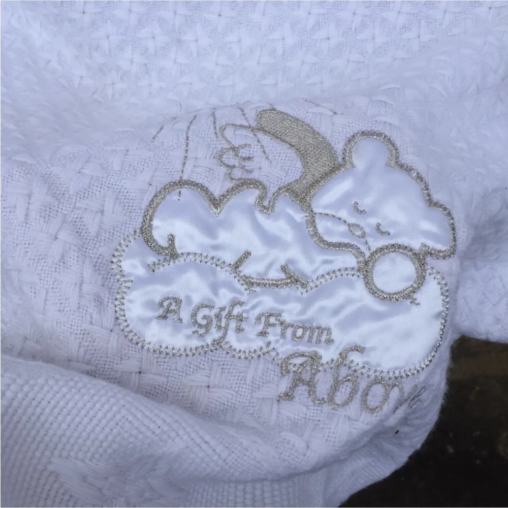 Bright Future White Baby Blanket